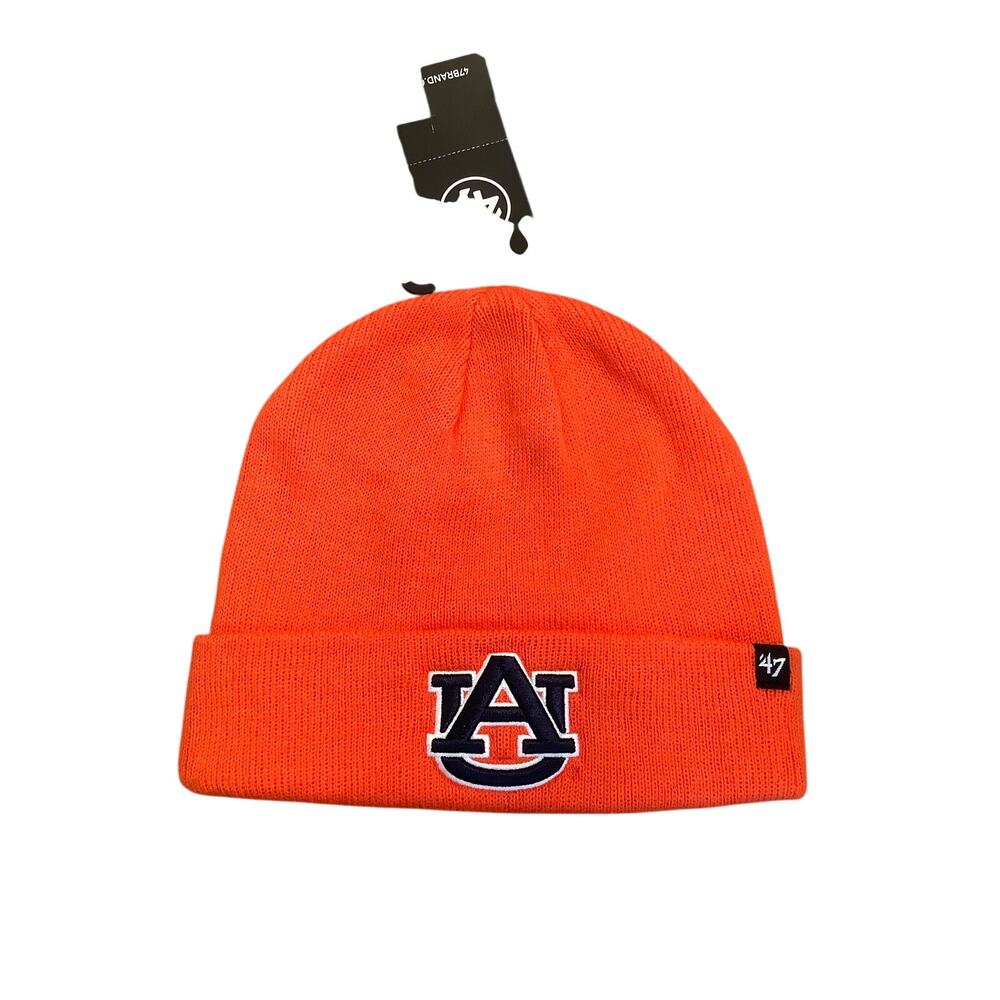 47 Brand Mens Orange Auburn Tigers NCAA Cuffed Knit Beanie Hat Collegiate B9-1